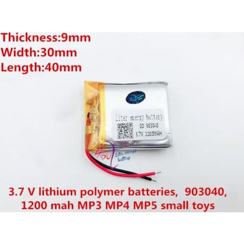 Li-po best battery brand Wholesale 903040 3.7V 1200mah Lithium polymer Battery with protection board For MP5 Earphone
