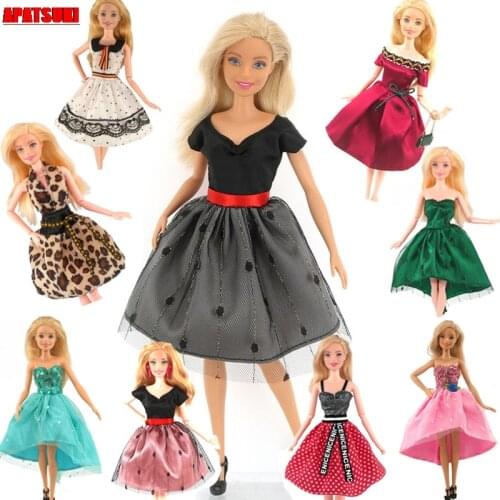 Fashion Doll Dress For Barbie Doll Clothes For Barbie Dolls Outfits 1/6 Dollhouse Accessories Toys For Children Gifts