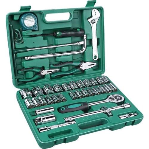 MR CARTOOL 39Pcs Ratchet Wrench Socket Set Multi-function Socket Wrench Combination Tool Car Repair Kit