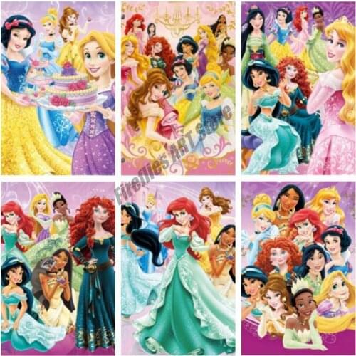 Full Square Diamond Painting Cross Stitch Kits Disney Snow Cartoon Princess Crystal Needlework Diamond Embroidery Home Decor