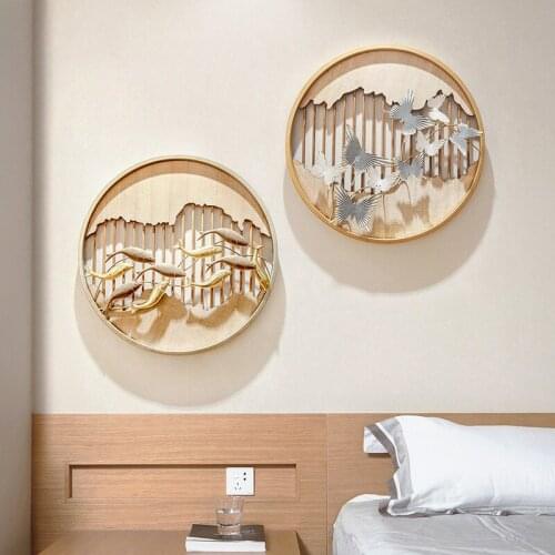 New Chinese Creative Wrought Iron Fish Decoration Wall Hanging Pieces Sofa Living Room Bedroom Dining Room Aisle Background Wall