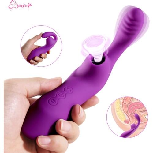 New Clitoral Sucking G Spot Dildo Vibrator with 10 Powerful Modes Clit Sucker Rechargeable Clitoris Stimulator Sex Toy for Women