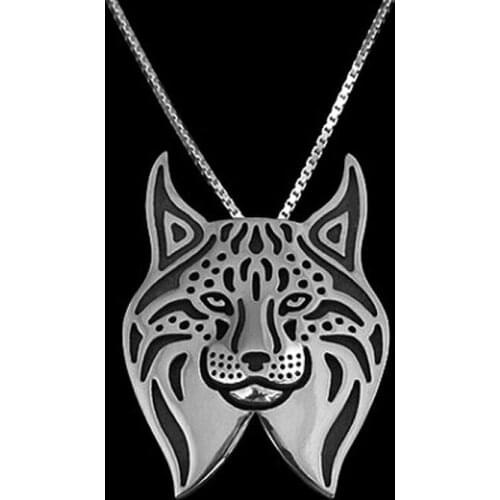 Lynx cat necklace fashion cartoon dog jewelry for women golden two colors plated