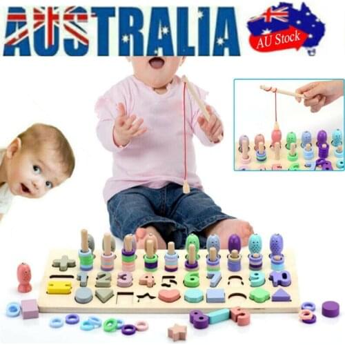 Intelligence Development Toys Rings Montessori Math Counting Board AU Wooden Preschool Learning Kids Fun Board Game