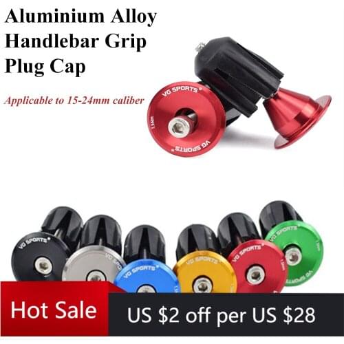 Sports 1 Pair Bike Grip Handle Bar End Cap Aluminium Alloy MTB Handlebar Grips Plugs Caps for Bicycle Handlebar Accessory Block