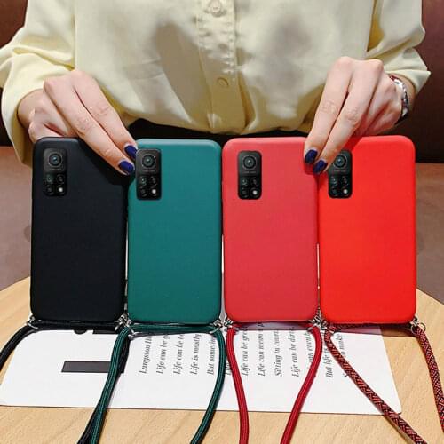 Liquid Silicone Shoulder strap lanyard cover for xiaomi MI 10T Lite 10T Pro POCO X3 NFC 10t pro poco x3 schockproof phone cover