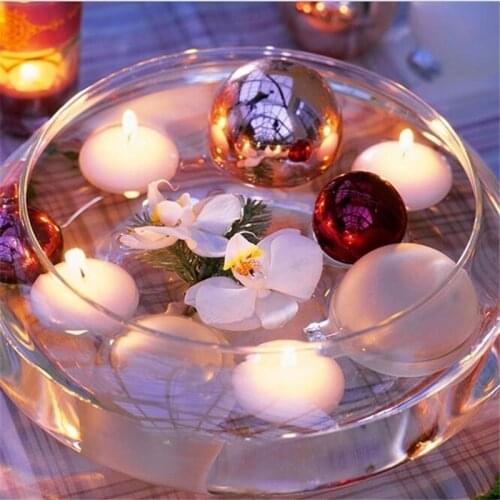10pcs Unscented Floating Candles For Wedding Party Home Birthday Decor Candles 4 Color Creative Candle Free Shipping