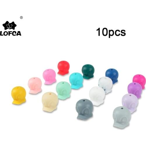 LOFCA 10pcs Silicone Duck Beads BPA Free Animal Duck Teething Beads Baby Teether Accessories Food Grade Pacifier Chain Making