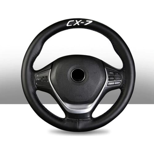 15 Inch Stylish and Soft 100% Cowhide Braid with Needle and Thread Car Steering Wheel Covers for Mazda Cx7