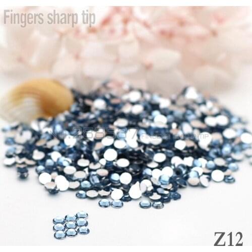 2017 Fingers Sharp Tip 1000pcs New Light blue color 14-sided Resin 2mm Round Fashion Popular Nail DIY Decorative Diamond SS6 Z12