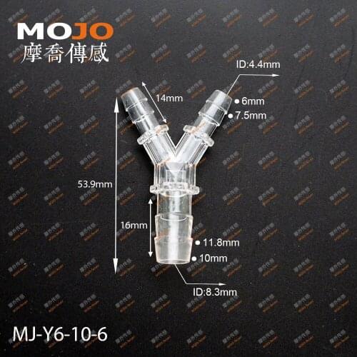 2020 Free shipping MJ-Y6-10-6 Reducing type Y shape 3 way water pipe adapter(100pcs/lots)