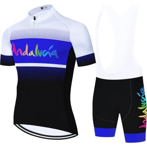2021 Andalucia mens cycling jersey spain male cycling clothing summer quick dry 20D gel pad biker shorts set