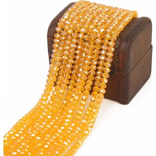 98pcs 6mm Czech Facet Rondelle Glass Beads Jewelry Making DIY Crystal Spacer Beads for Bracelets Mix Loose Beads