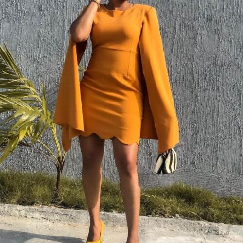 African Dresses for Women Fashion Cloak Sleeve Wrap Boho Bodycon Mini Dress Ladies Summer Holiday Party Sundress Female Vestidos