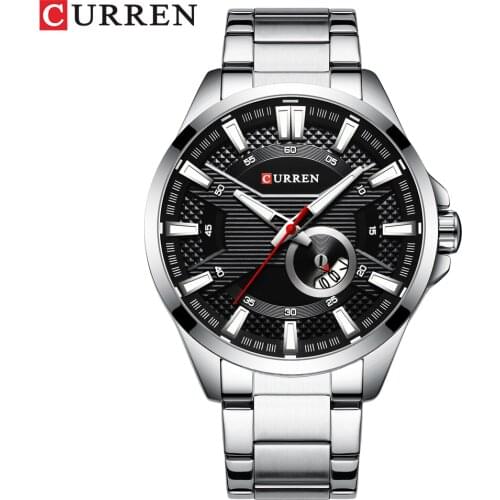 2021 CURREN Watches Men Top Brand CURREN Fashion Causal Quartz Wristwatch Stainless Steel Band Clock Male Watch Reloj Hombres