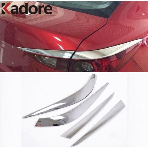 For Mazda 3 AXELA 2014 2015 2016 2017 2018 ABS Chrome Rear Tail Light Lamp Hood Eyelid Strips Taillight Moulding Eyebrow Trim