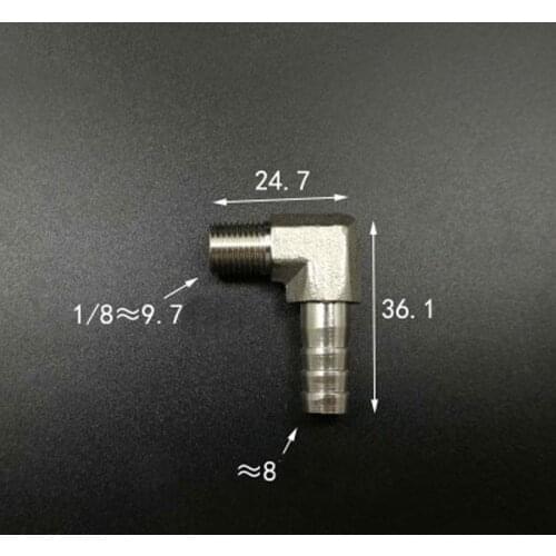 DN6 1/8" BSP Male Fit 8mm ID Hose Elbow Hose Barb Fitting Hosetail Nickel Plated Brass Pipe Fitting Connector Adapter