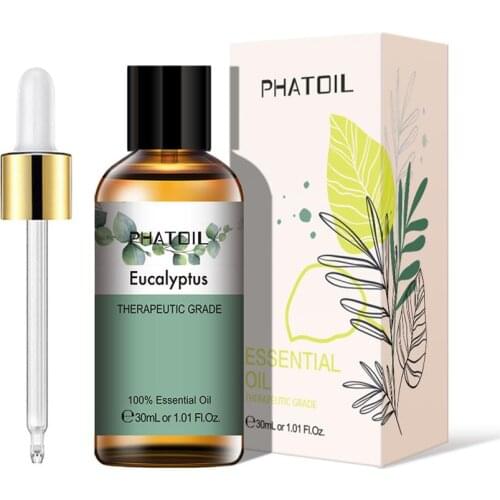 PHATOIL 30ML Eucalyptus Essential Oils for Humidifier Rose Lavender Jasmine Peppermint Sandalwood Bergamot Tea Tree Aroma Oil