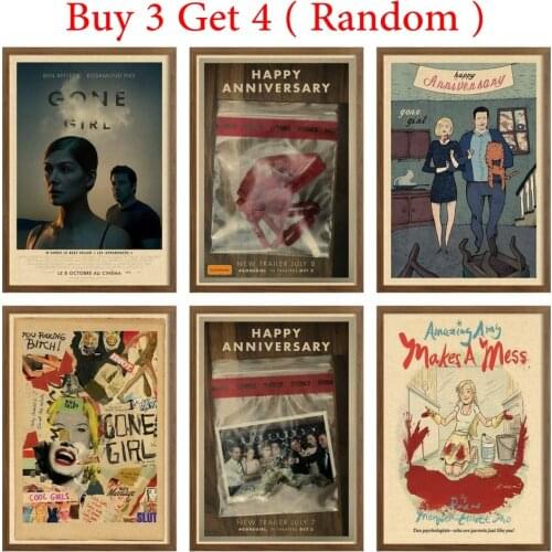 Gone Girl kraft paper Art Printing poster print Wall Decoration Wall Posters Retro Movie Poster Painting Fashion 42X30cm