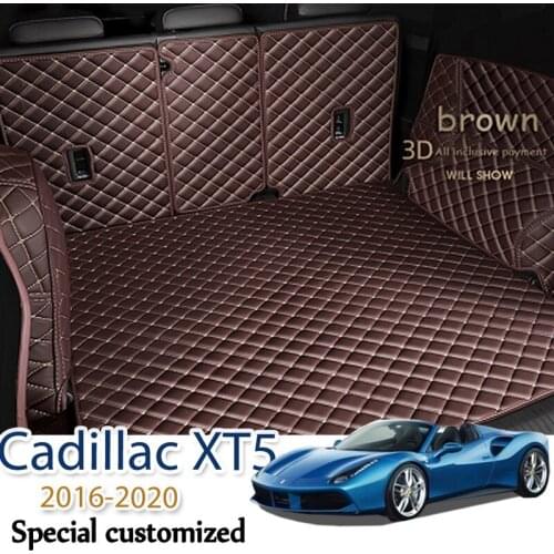 Leather Car Trunk Mat For Cadillac XT5 2016-2020 Cargo Liner Accessories Interior Boot