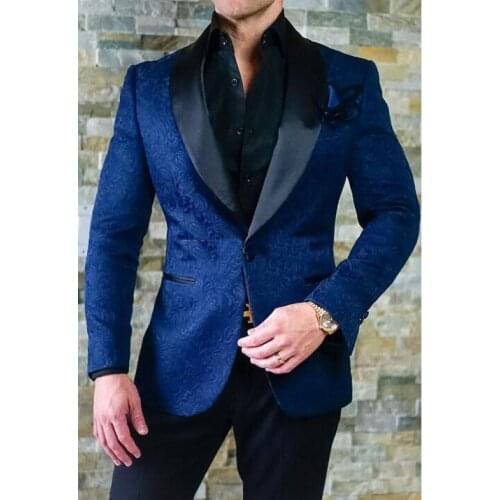 Handsome Groomsmen Shawl Lapel Groom Tuxedos One Button Men Suits Wedding Prom Best Man Blazer Bridegroom ( Jacket+Pants+Tie