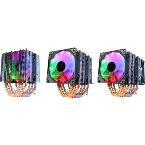 CPU Cooler 4Pin 36 Heatpipe Radiator RGB Colorful Light Heat Sink Desktop PC Case Cooling Fan Quiet Ventilador for AMD/Intel LGA