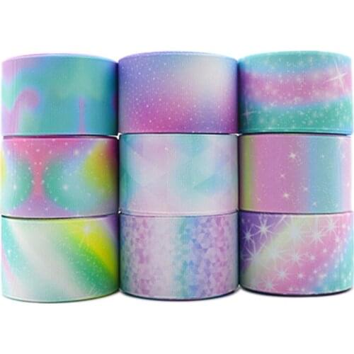 10 Yards 1.5" 38MM Rainbow Gradient Colors Printed Ribbon For Hair Bows DIY Crafts Handmade Accessories Y2020121704
