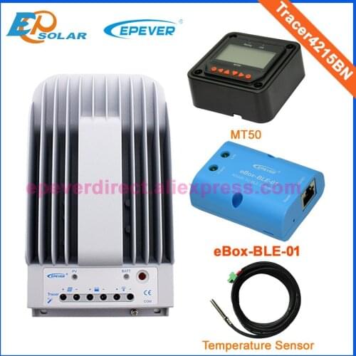 Max PV input 150V 40A controller charger battery EPEVER Solar panels system Tracer4215BN BLE Wifi eBOX MT50 remote Meter