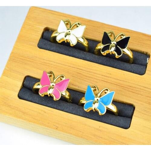 Fashion Gold Butterfly Ring Ladies Men Couple Ring Set Friendship Engagement Ring 2021 Jewelry Insect Jewelry