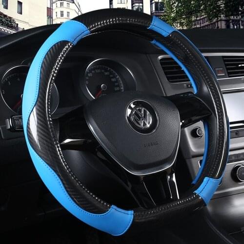 New D Shape Steering Wheel Cover for VW Golf 7 Polo 2014-2019 Scirocco Jetta 6 2017-2019 Santana 2016-2018 Auto Accesorioss