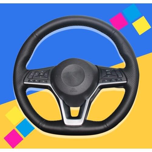 Auto Braid On The Steering Wheel Cover for Nissan X-Trail 2017-2019 Qashqai 2018 Rogue (Sport) 2017-2019 Leaf DIY Car Braiding