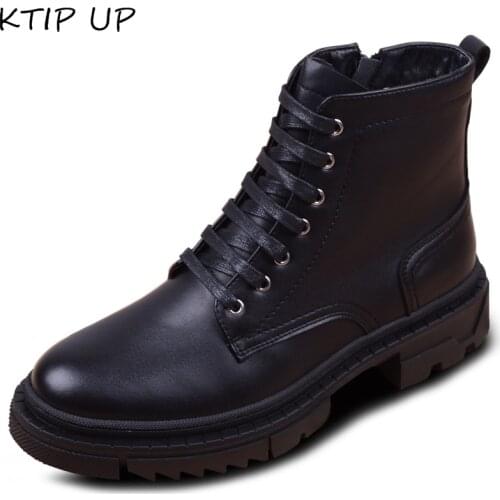 Autumn Winter Boots for Men Fashion Black Lace-up Casual High-top Leather Boots Men Work Shoes Warm Winter Shoes Mens Shoes