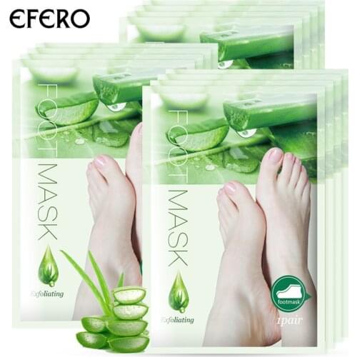 4pcs 2pair Peeling Foot Mask Aloe Moisturize Feet Mask Exfoliating Socks For Pedicure Anti Crack Heel Scrub Foot Patch Foot Peel