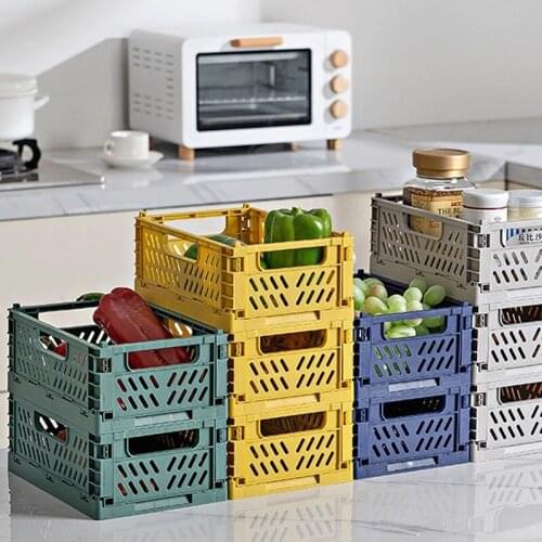 Plastic Storage Laundry Baskets Folding Collapsible Organizers Stackable Home Warehouse Storage Kitchen Organizers Crate Boxes