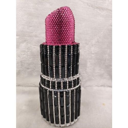 Luxury Brand Designer Evening Bags Lipstick Crystal Clutch Bags Silver Gold Red Wedding Purse Handbags