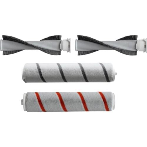 2 Pcs Mite Removal Brush & 2 Pcs Main Brush for XIAOMI MIJIA Dreame V9 V10 V11 Handheld Cordless Vacuum Cleaner Parts
