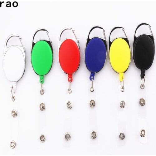 Various card sets Retractable Pull Badge Reel ID Lanyard Name Tag Card Badge Holder Reels Recoil Belt Key Ring Chain Clips
