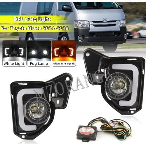 LED DRL Fog Lights for Toyota Hiace 2014-2018 replacement Headlights Fog Light Foglights Fog Lamps Grille covers frame wire