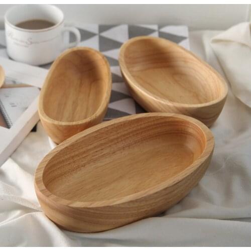 Japanese-style Dried Fruit Plate Solid Wood Tableware Food Tray Dessert Snack Tableware Household Plate Tableware Wholesale