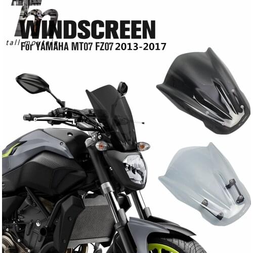 Windshield Windscreen with Mounting Bracket For YAMAHA MT07 MT-07 MT 07 FZ-07 FZ07 FZ 07 2013-2017 Wind Deflectors Cover