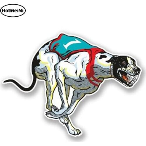 HotMeiNi 13cm x 8cm Car Styling Greyhound Racing Dog Bumper Vinyl Animal Car Sticker Decals Waterproof Bumper Accessories