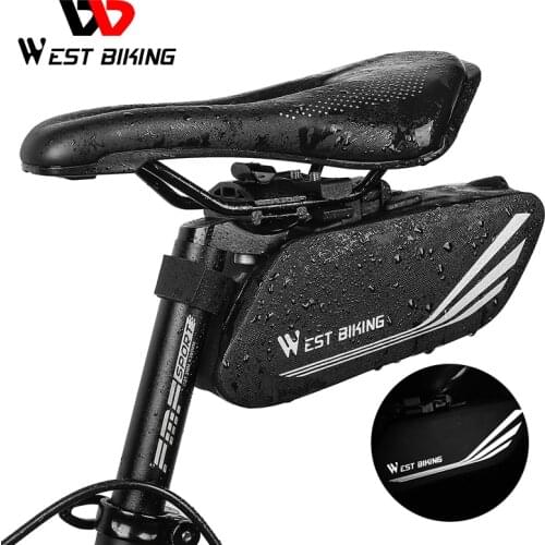 WEST BIKING Bike Bag Cycling Rear Seat Tail Bag Waterproof Seatpost Pannie Bag Bike Accessories Reflective Bicycle Saddle Bags