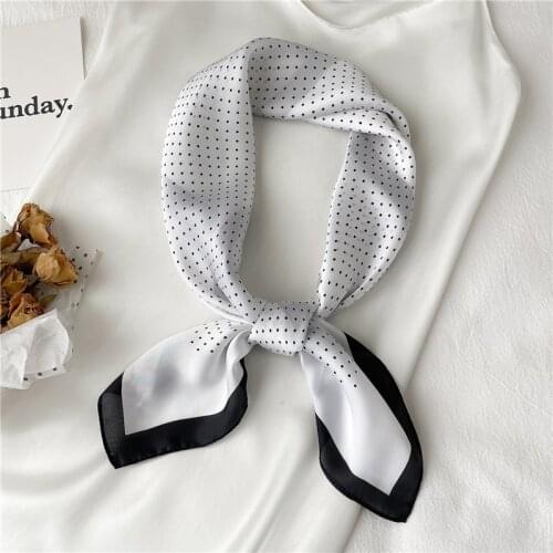 Silk Neckerchief Print Satin Headscarf Square Scarf For Women Headband Female Hijab Hair Wrap 2021 Shawl Luxury Foulard Bandana