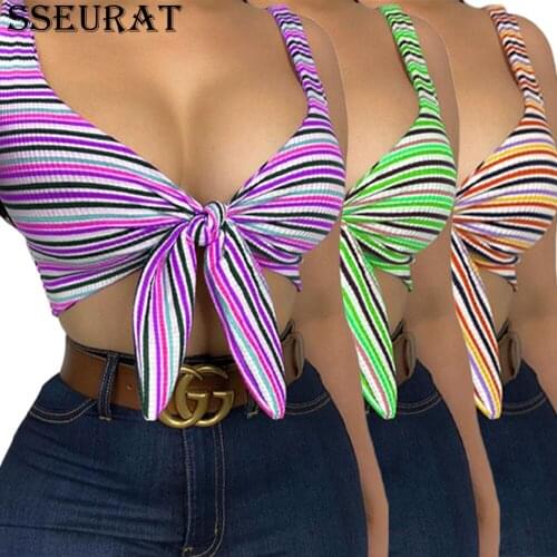 SSEURAT 2021 Fashion Women Lace Up Tank Tops Sexy Sleeveless Drawstring Slim Fit Crop Top Club Summer Camis Streetwear