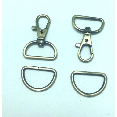 1 inch Bronze Swivel Clasps Lobster Claw Hooks and D Rings