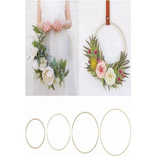 10-40cm Gold Metal Ring Flower Wreath Garland Weeding Decoration for Weddings Bridal Shower Home Party Decoration Catcher Hoops
