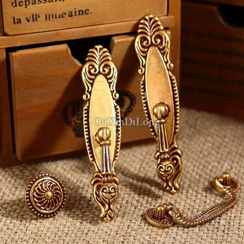 Retro Style 10PCS European Antique Kitchen Door Furniture Handles Cupboard Drawer Wardrobe Wine Cabinet Pulls Handles and Knobs