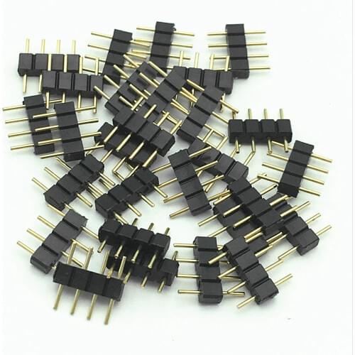 100pcs/200pcs/500pcs/1000pcs 4pin RGB connector 4 pin needle male to female type double 4pin DIY connect for 5050 RGB led strip
