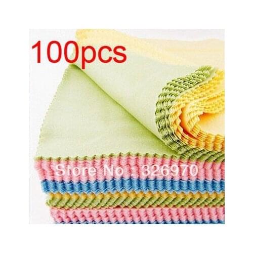 100PCS Colorful microfiber lens cleaning cloth, Camera screen cleaning kit,sunglass cloth Free Shipping+tracking number