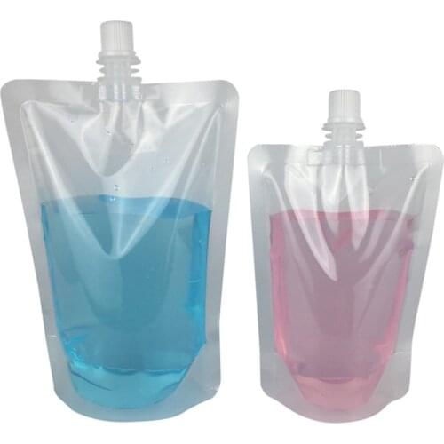 100 Pcs Beverage Drink Pouch Packaging Bag With Nozzle Stand Up Sealed Juice Transparent Coffee Disposable Durable Milk Liquid